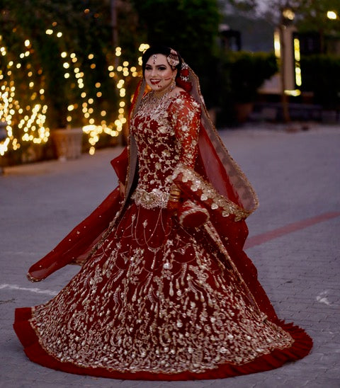 RED BRIDAL LEHNGA SHIRT