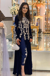 Client Spotted In Customised Blue Velvet Formal