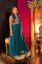 Client Spotted In Customised Green Formal Pishwas