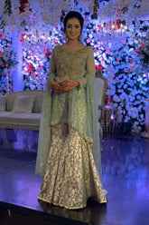Client Spotted In Customised Pale Green Gharara Peplum