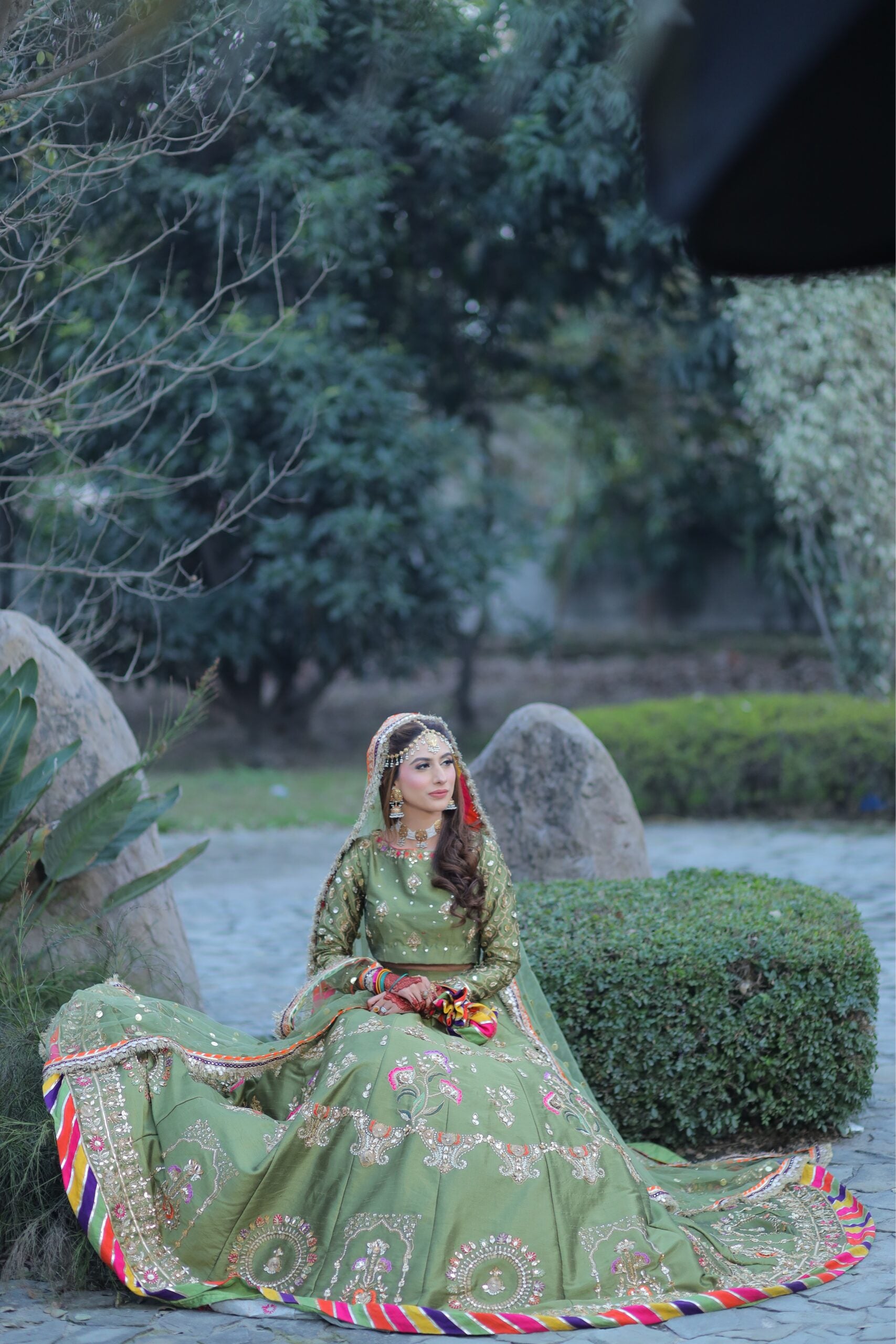 OLIVE MEHNDI LEHNGA CHOLI