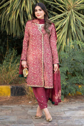 Deep Maroon Printed Fit