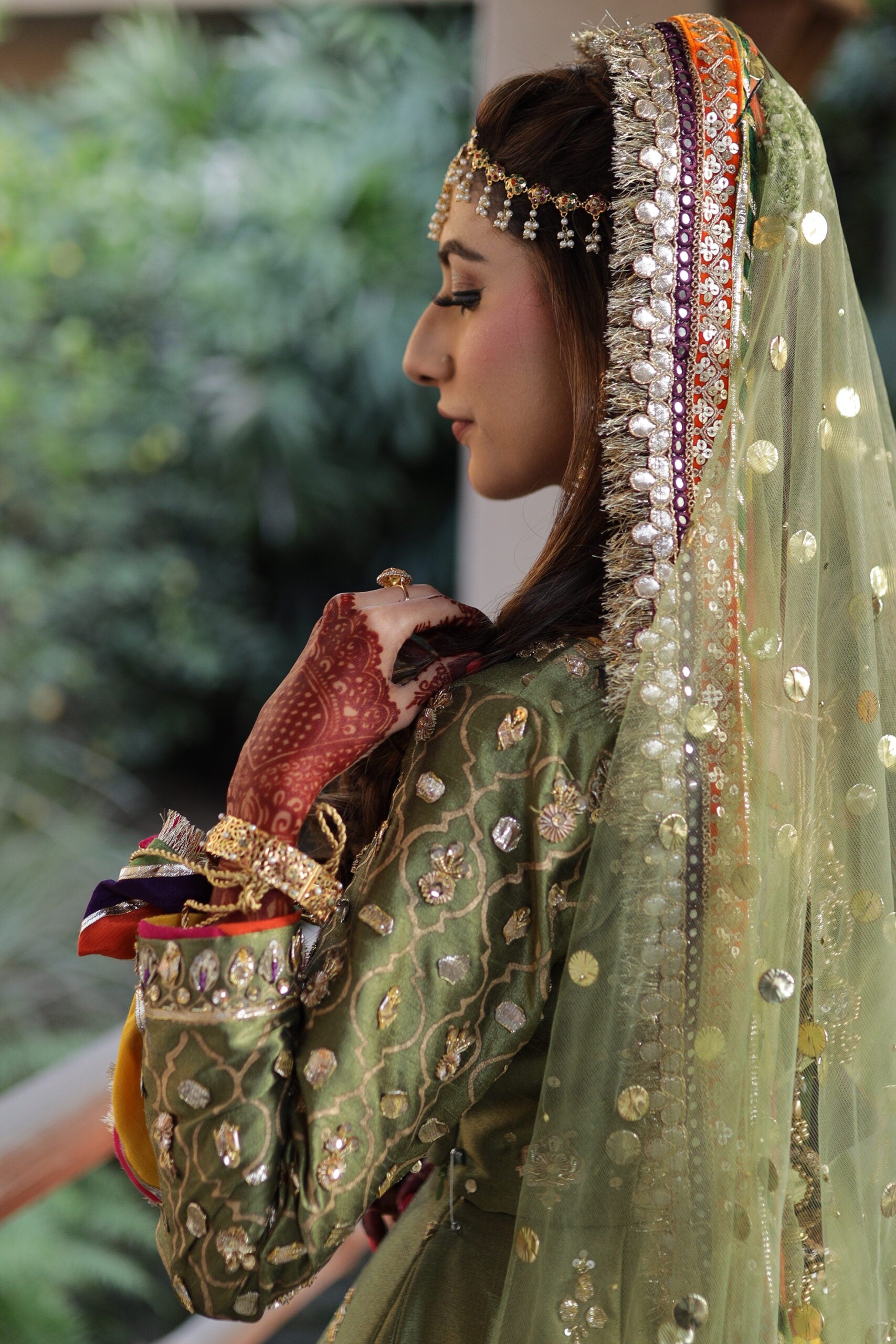 OLIVE MEHNDI LEHNGA CHOLI