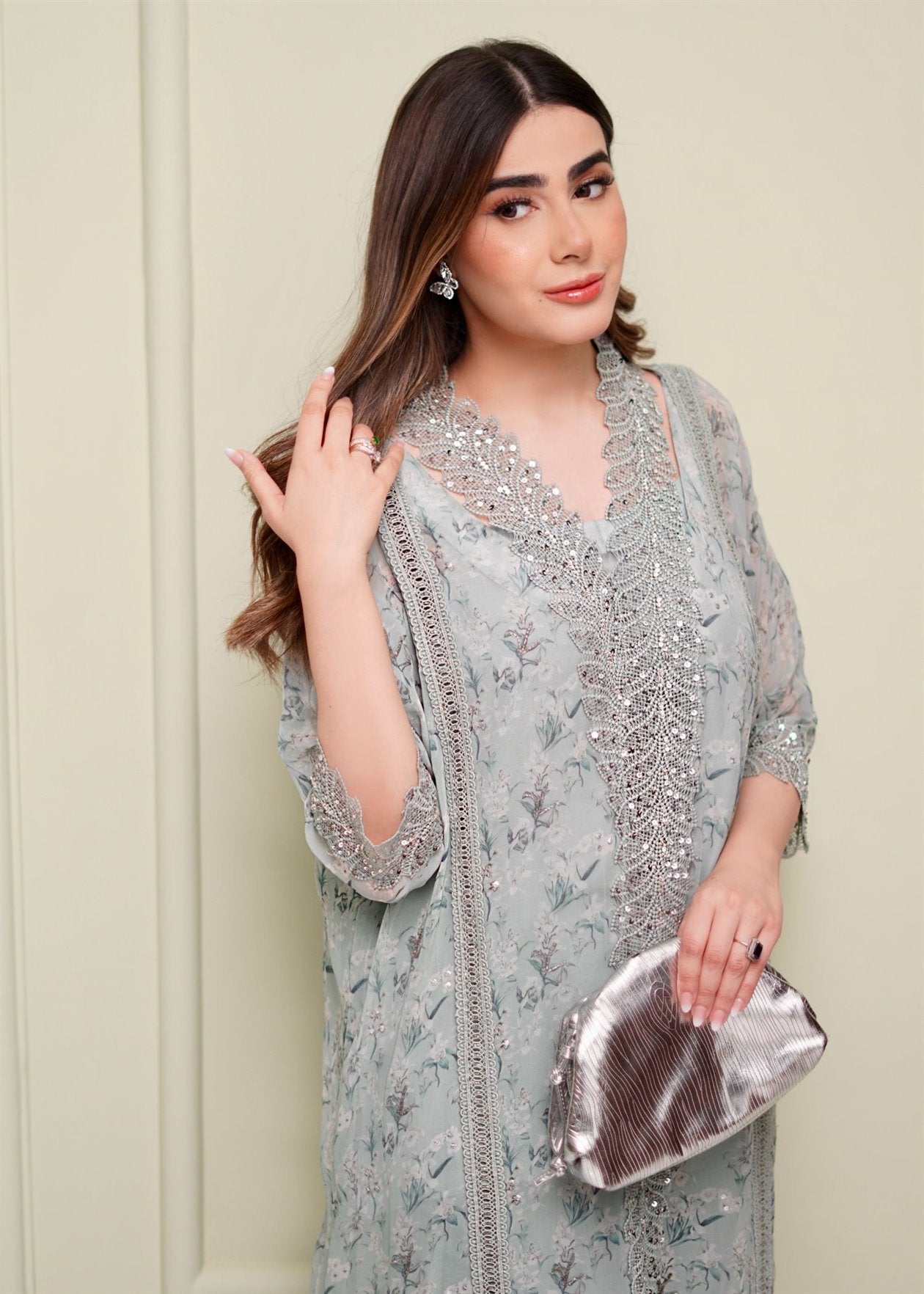 Blue Printed Kaftan