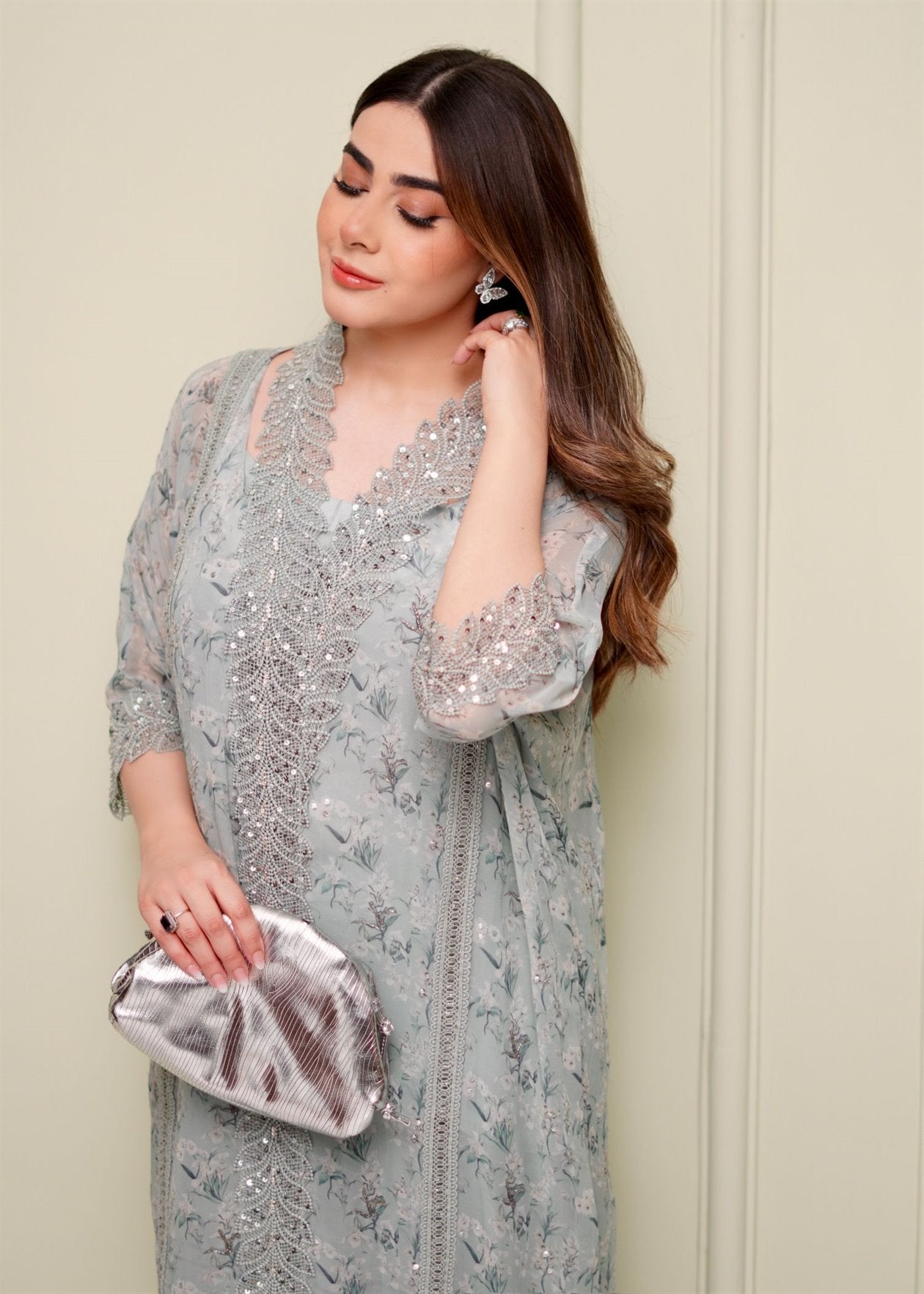 Blue Printed Kaftan