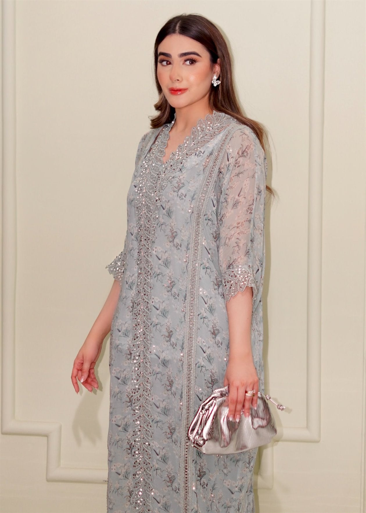 Blue Printed Kaftan