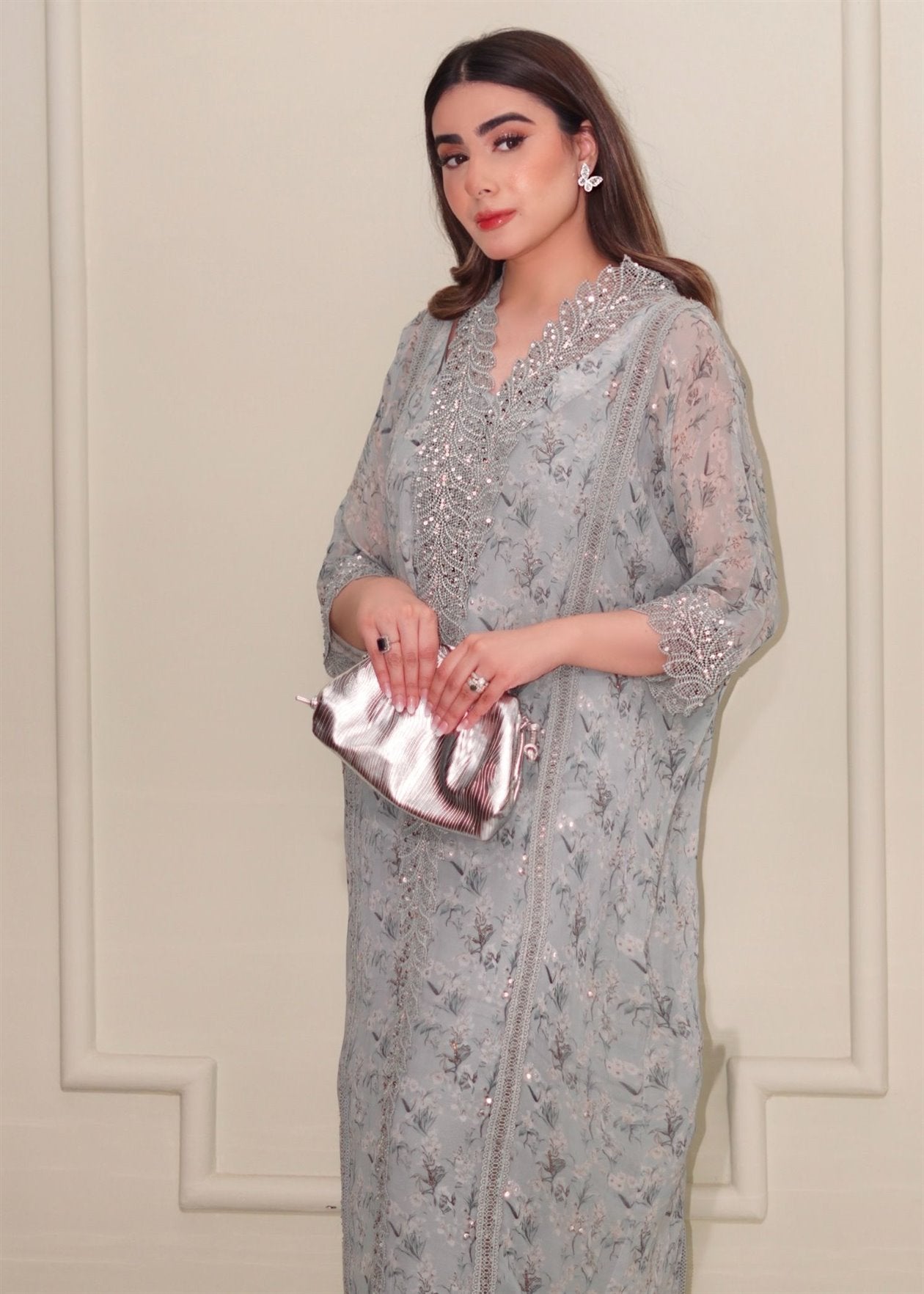 Blue Printed Kaftan