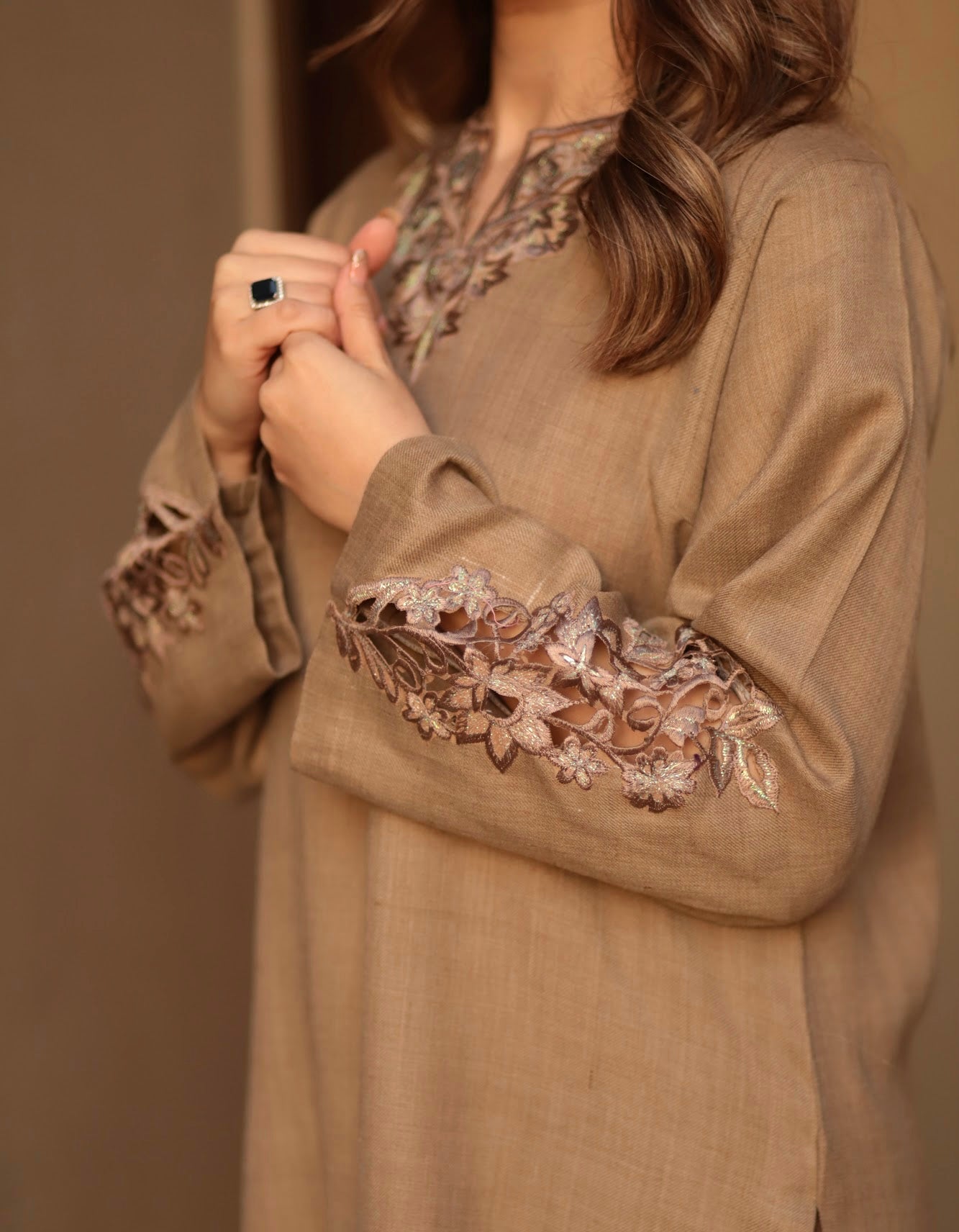 Embroidered Pashmina Kurta