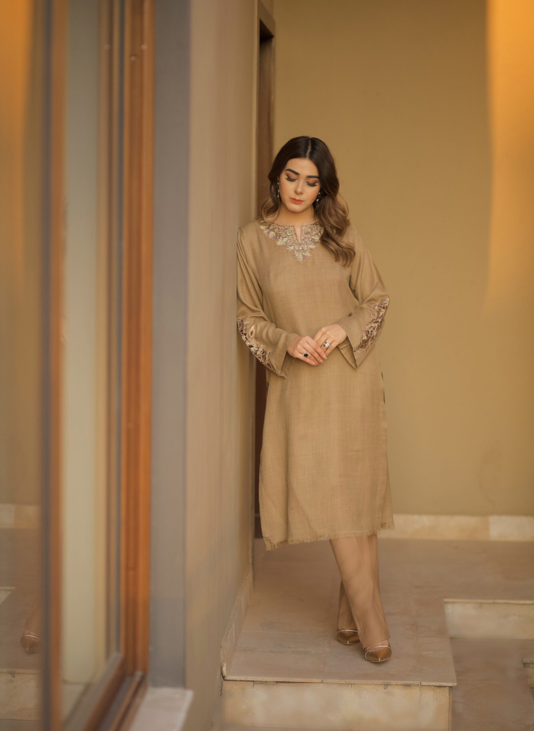 Embroidered Pashmina Kurta