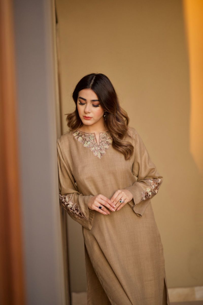 Embroidered Pashmina Kurta