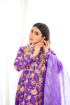 Purple Printed Pishwas Formal