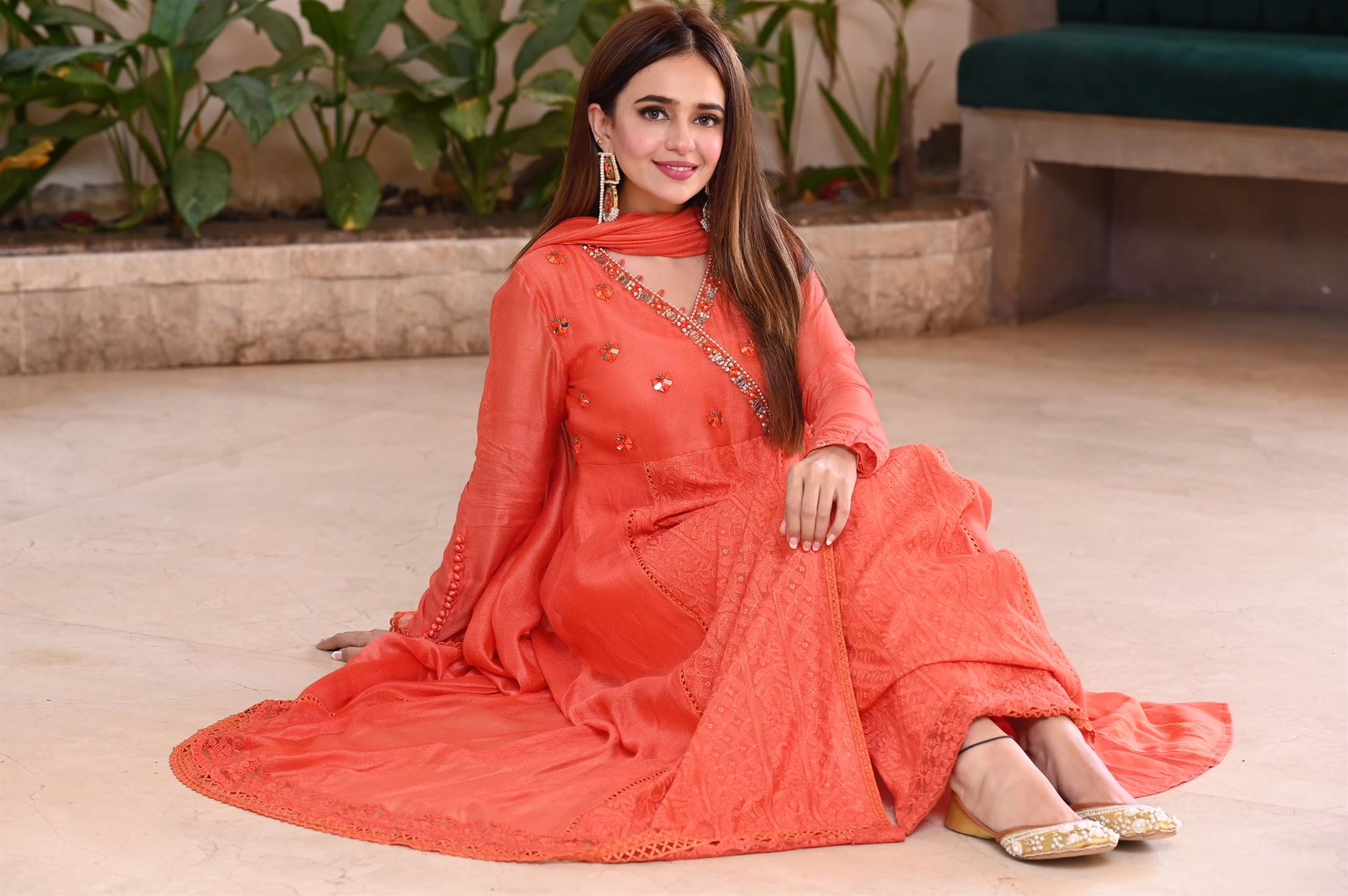 SUMBUL IQBAL SPOTTED IN TANGERINE MIST