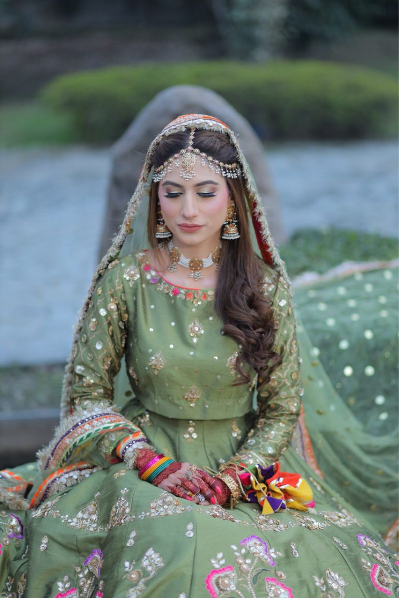 Olive Mehndi Lehnga Choli