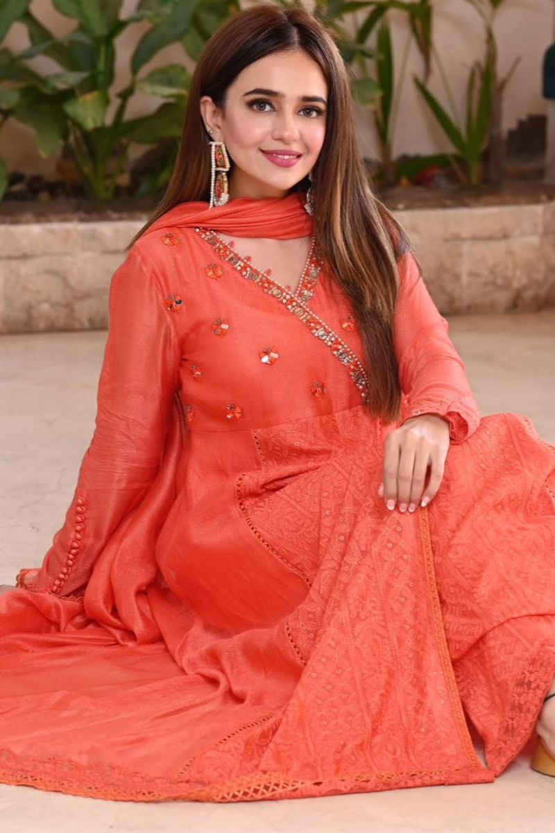 Sumbul Iqbal Spotted In Tangerine Mist