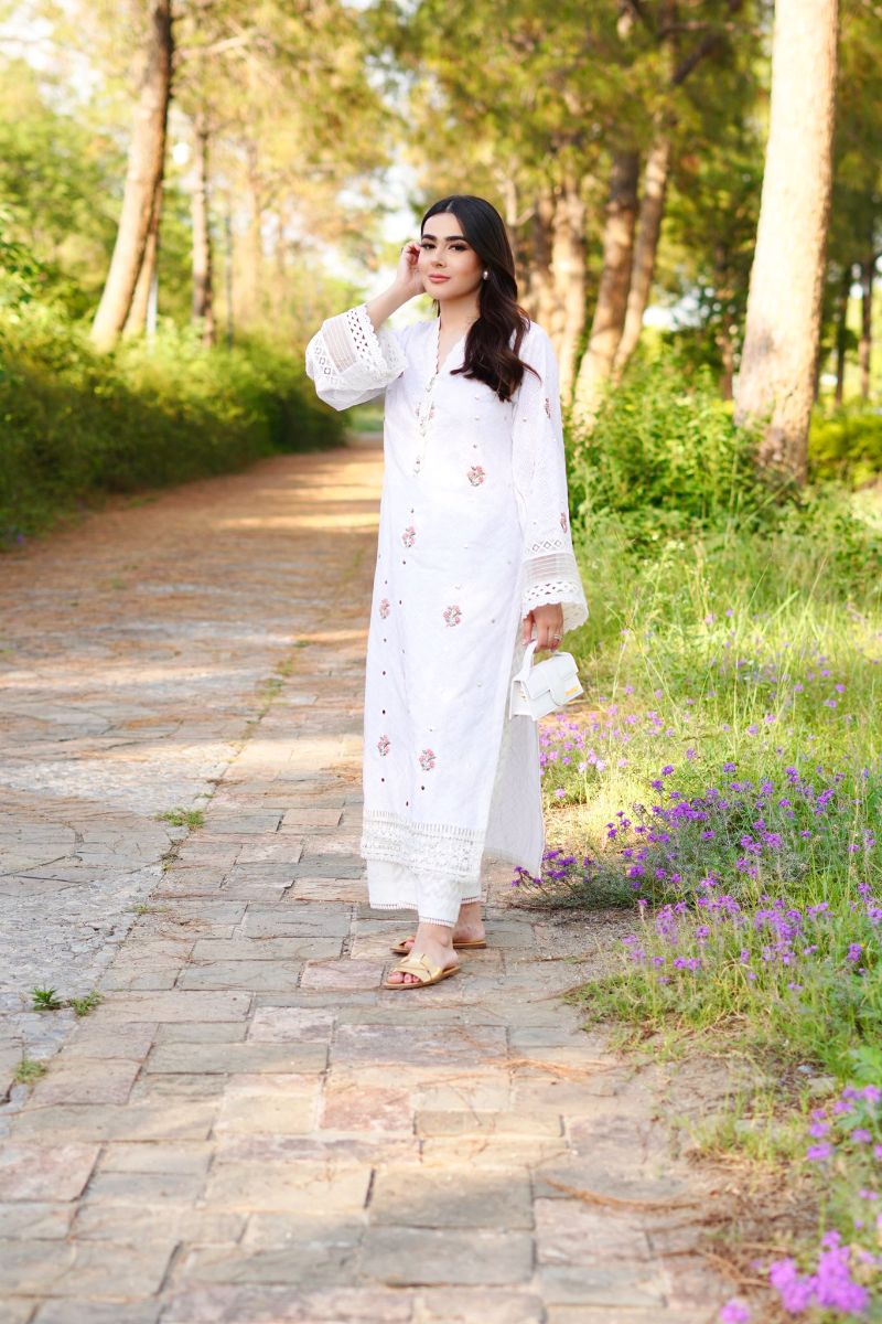 White Chickan Kurta